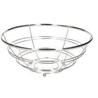 Medium-size fruitschaal Chrome metal rond 28 x 11 cm