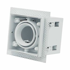 Trimless inbouwspot wit 50mm stuc spot draaibaar en kantelbaar, wordt in het stucwerk gemonteerd