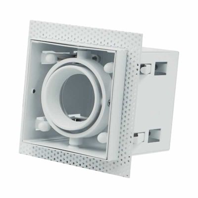 Trimless inbouwspot wit 50mm stuc spot draaibaar en kantelbaar, wordt in het stucwerk gemonteerd