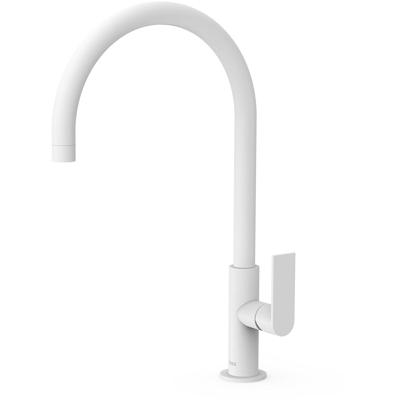Keukenkraan Tres Loft | Opbouw | 360° Draaibaar | Mengkraan | 1-hendel | Rond | Wit mat