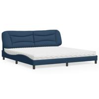 Bed met matras "Hvar" stof blauw 200x200 cm