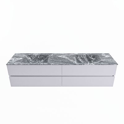 MONDIAZ VICA-DLUX 200cm badmeubel onderkast Cale 4 lades. Inbouw wastafel CLOUD dubbel 2 kraangaten, kleur Lava.