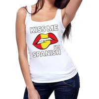 Kiss me I am Spanish wit fun-t tanktop voor dames XL  -