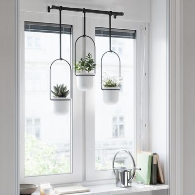 Umbra Hangende Bloempot 'Triflora' Set van 3 stuks, kleur Wit