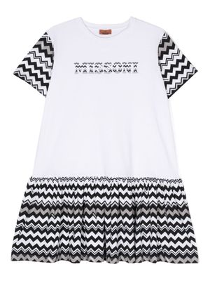 Missoni Kids robe en coton à motif zig-zag - Noir