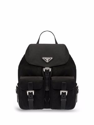 Prada sac à dos à plaque logo - Noir
