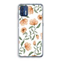 Peachy flowers: Motorola Moto G9 Plus Transparant Hoesje - thumbnail