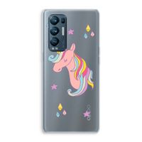 Roze eenhoorn: Oppo Find X3 Neo Transparant Hoesje
