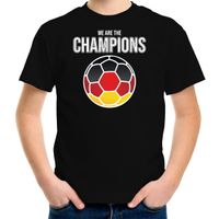 Duitsland EK/ WK supporter t-shirt we are the champions met Duitse voetbal zwart kinderen - thumbnail