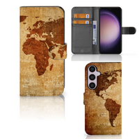 Samsung Galaxy S24 Plus Flip Cover Wereldkaart