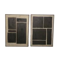 Schilderij Home ESPRIT Donkerbruin Lichtbruin Abstract Modern 100 x 4 x 140 cm (2 Stuks)