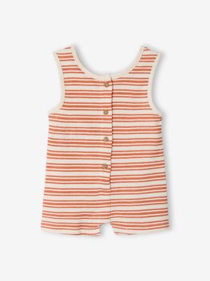 Gestreepte combishort baby's ecru