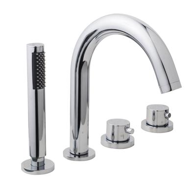 Wiesbaden Caral 4-gats badrandthermostaat chroom afbouwset Wiesbaden Caral 4-gats badrandthermostaat chroom afbouwset