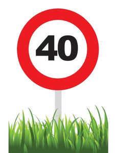 Verkeersbord 40 jaar tuin 36cm
