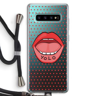Yolo Denise: Samsung Galaxy S10 Plus Transparant Hoesje met koord