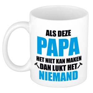 Als deze papa het niet kan maken witte mok / beker 300 ml - feest mokken