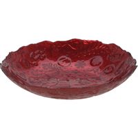 Glazen decoratie schaal/fruitschaal rood rond D30 x H6 cm