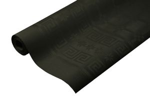 Tafelpapier op rol Damast 120 cm x 8 mtr. Uni zwart