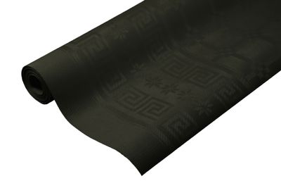 Tafelpapier op rol Damast 120 cm x 8 mtr. Uni zwart