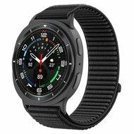 Nylon ribbelbandje - Zwart - Samsung Galaxy Watch 8 Classic - 46mm Nylon ribbelbandje - Zwart - Samsung Galaxy Watch 8 Classic - 46mm