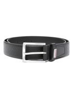 Tommy Hilfiger ceinture en cuir à plaque logo - Noir