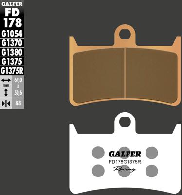 GALFER remblokken "fd178 brake pad fd178 g1375r sintered metal