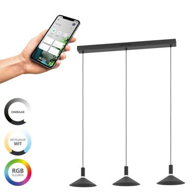 Eglo HanglampConomavilla-Z smart zwart 3-lichts - 902184