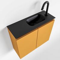 Toiletmeubel Mondiaz Ture | 60 cm | Meubelkleur Ocher | Eden wastafel Urban Rechts | 1 kraangat