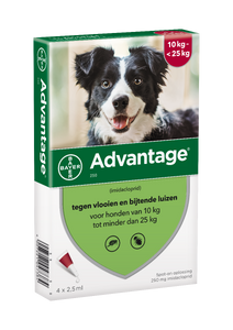 Advantage Hond 250, 10 - 25 kilo 4 pipetten