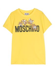 Moschino Kids t-shirt en coton à logo imprimé - Jaune