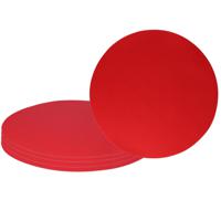 Wicotex Placemats Uni - 8x - rood - rond 38 cm - anti slip laag - Teflon coating toplaag