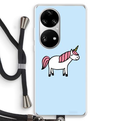 Eenhoorn: Huawei P50 Pro Transparant Hoesje met koord