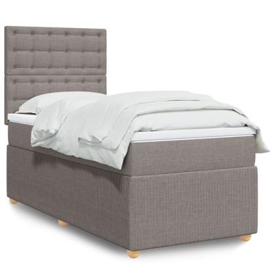 Boxspring met matras stof taupe 80x200 cm