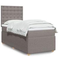 Boxspring met matras stof taupe 80x200 cm