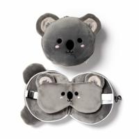 Relaxeazzz Koala knuffel/reiskussen/slaapmasker - 2-in-1 set - voor kinderen   -