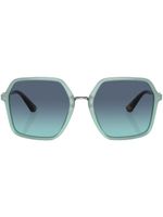 Dolce & Gabbana Eyewear lunettes de soleil à monture carrée - Vert - thumbnail