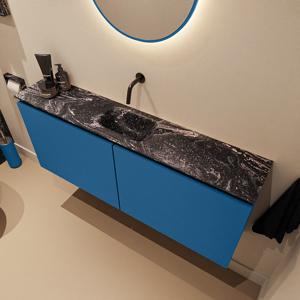 Toiletmeubel Mondiaz Ture Dlux | 120 cm | Meubelkleur Jeans | Eden wastafel Lava Midden | Zonder kraangat