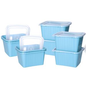 Vershoudbakjes nestbaar - BPA vrij - meal prep - 8x stuks van 1 liter - blauw