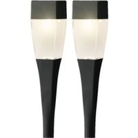 Set van 8x stuks solar tuinlamp/prikspot zwart op zonne-energie 26 cm