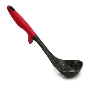 Arte R Kook/keuken gerei - jus opschep lepel - zwart/rood - kunststof - 30 cm   -