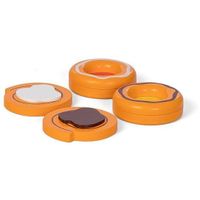 Mamamemo Deens gebak junior 6 cm hout oranje/bruin 4-delig