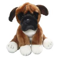 Carl Dick Knuffeldier Boxer hond - zachte pluche stof - premium kwaliteit knuffels - 23 cm - thumbnail
