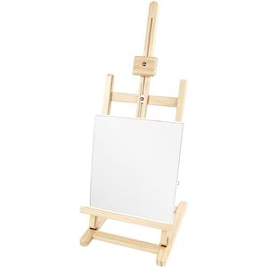 Houten schildersezel 76 cm tafelmodel met canvas doek 30 x 30 cm