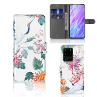 Samsung Galaxy S20 Ultra Telefoonhoesje met Pasjes Bird Flowers - thumbnail