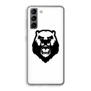 Angry Bear (white): Samsung Galaxy S21 Transparant Hoesje
