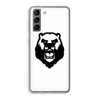 Angry Bear (white): Samsung Galaxy S21 Transparant Hoesje