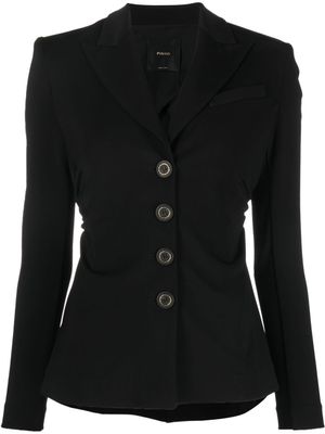 PINKO blazer froncé à simple boutonnage - Noir