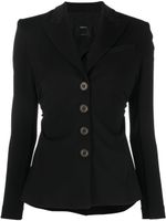 PINKO blazer froncé à simple boutonnage - Noir