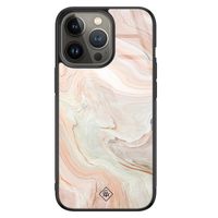 iPhone 13 Pro glazen hardcase - Marmer waves