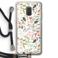 Sweet little flowers: Samsung Galaxy A8 (2018) Transparant Hoesje met koord